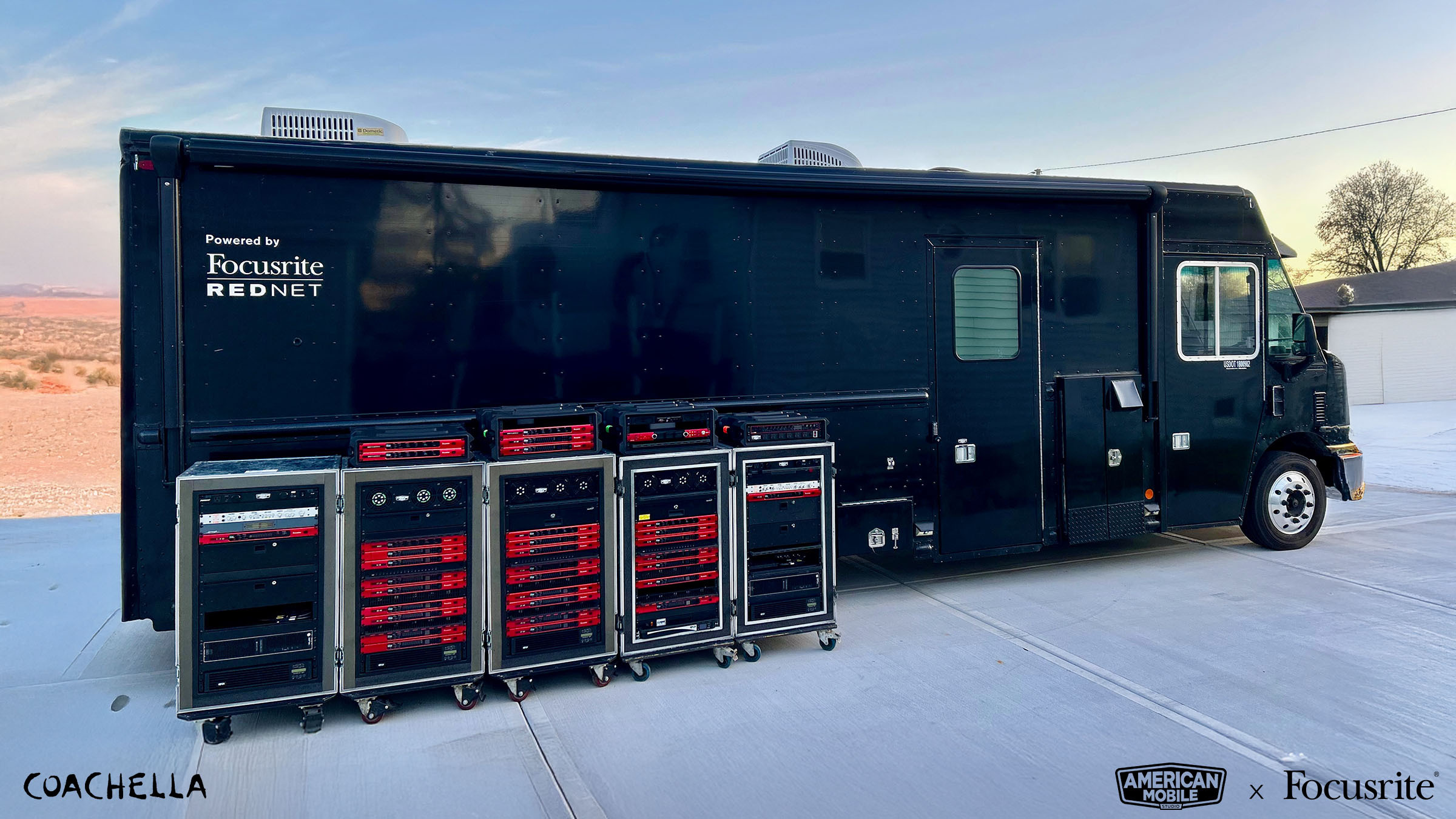 American Mobile’s broadcast truck, pictured with some of its arsenal of Focusrite RedNet gear. American Mobile’s broadcast truck, pictured with some of its arsenal of Focusrite RedNet gear.