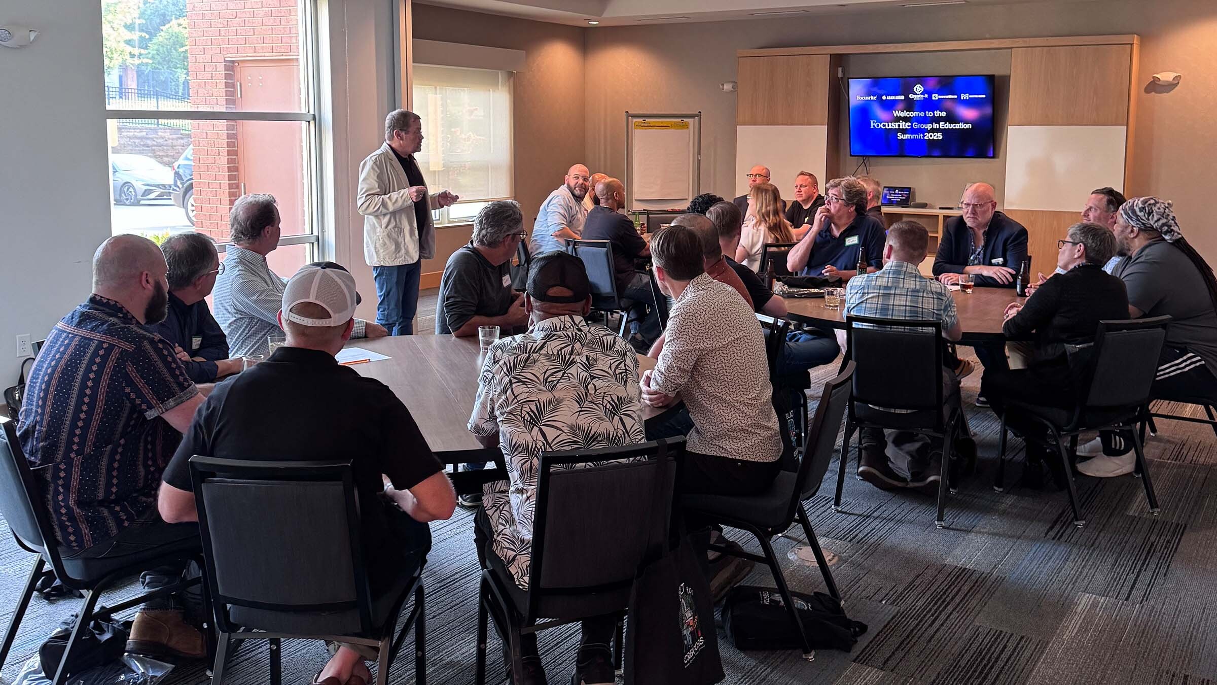 Dr. Lee Whitmore, Vice President for Education, Focusrite Group Americas, addresses attendees of the Focusrite Group’s inaugural Educational Summit, held August 14-15 at the cutting-edge Create-it Studios in Franklin, TN. Dr. Lee Whitmore, Vice President for Education, Focusrite Group Americas, addresses attendees of the Focusrite Group’s inaugural Educational Summit, held August 14-15 at the cutting-edge Create-it Studios in Franklin, TN.